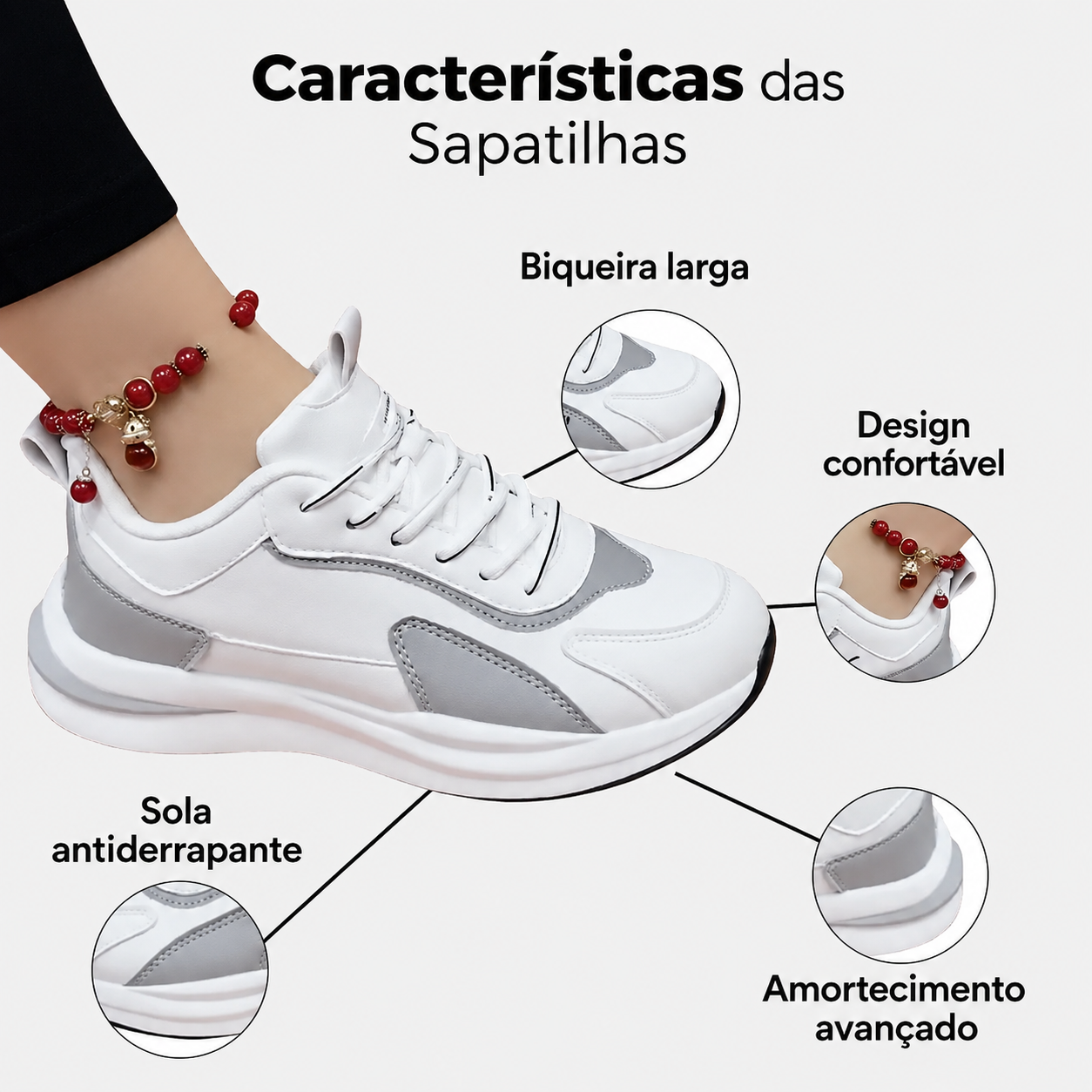 Tênis com sola ortopédica