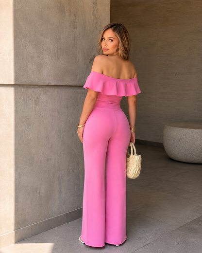 Conjunto de Top com Babado e Calças