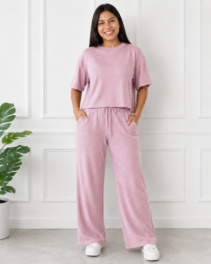 Conjunto com pregas e calças largas (Desconto na 2.ª unidade)