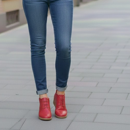 Botins Maya em Pele com Cunha para Mulher