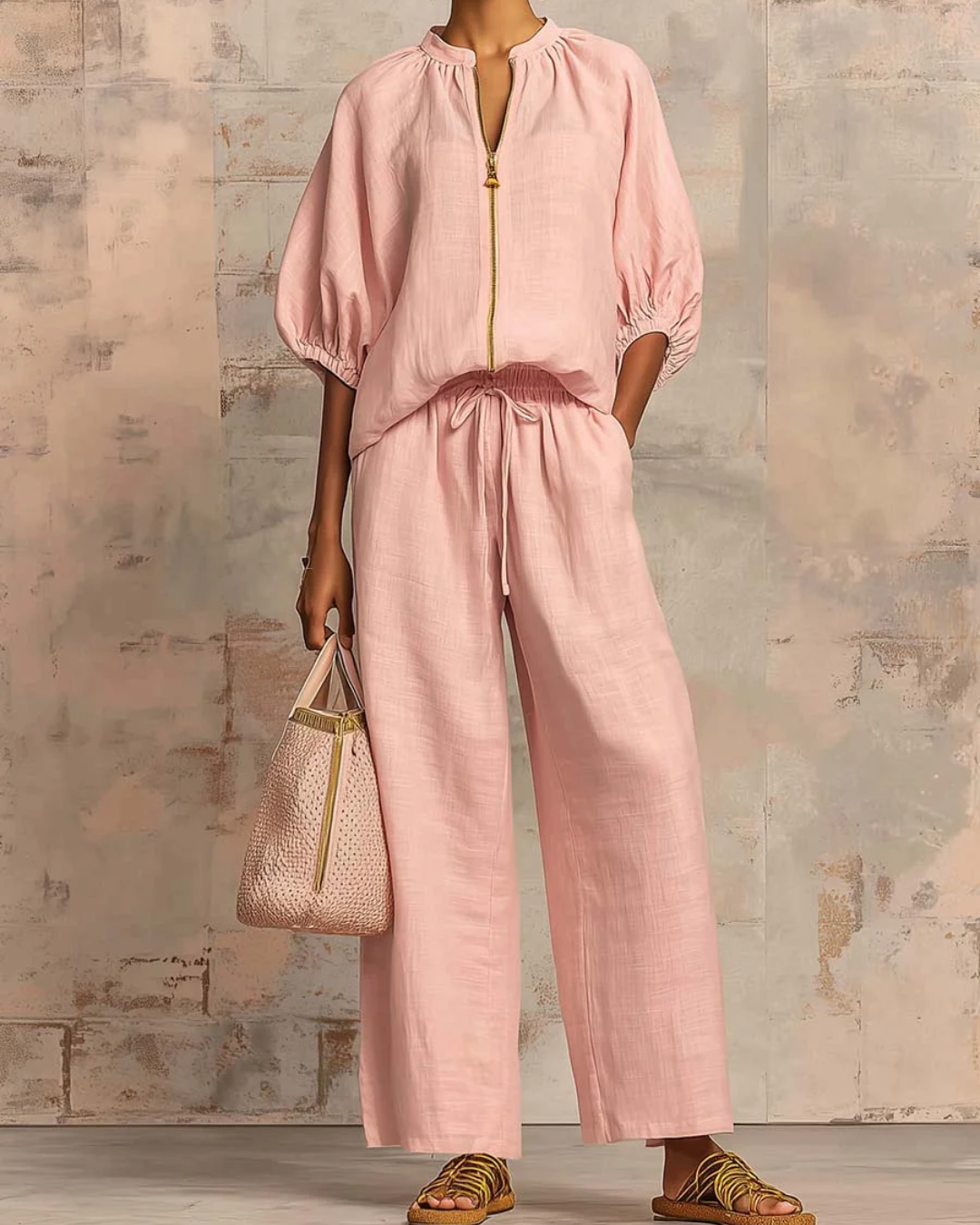 Conjunto Premium de Linho e Algodão para Mulher