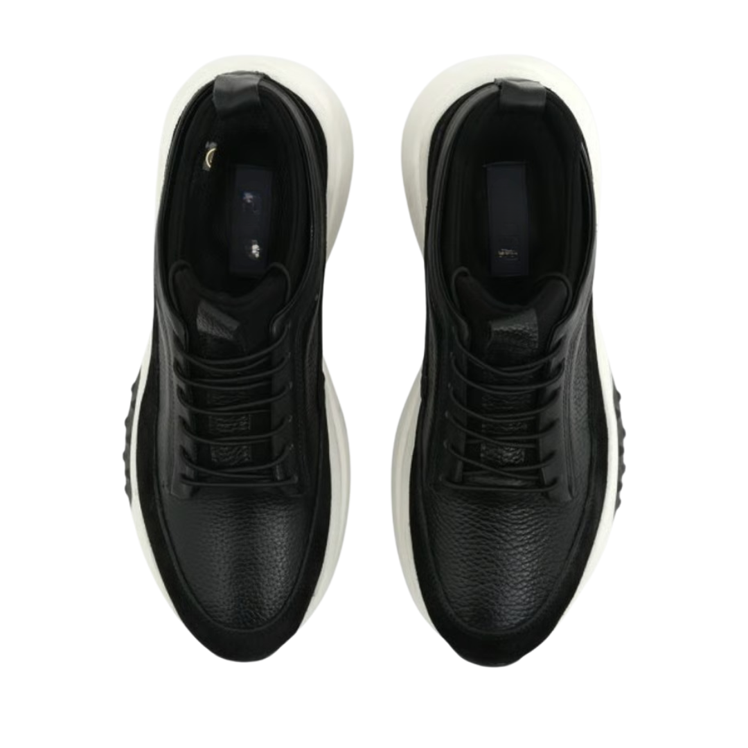 Sapatilhas de couro autêntico com sola elevada para uso doméstico 