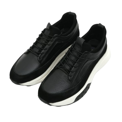 Sapatilhas de couro autêntico com sola elevada para uso doméstico 