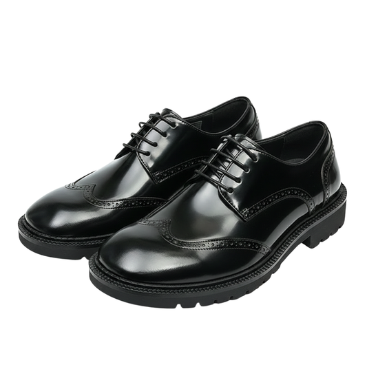 Sapatos Brogue bico redondos de estilo britânico