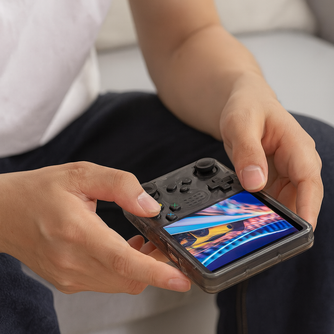 Consola de jogos portátil com design retro, modelo K40