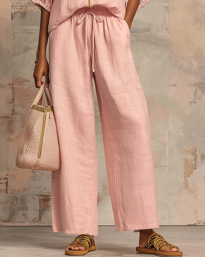 Conjunto Premium de Linho e Algodão para Mulher
