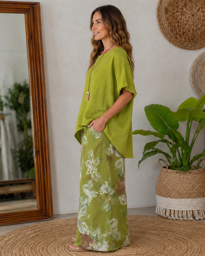Conjunto Boho de Blusa e Calças Amplas