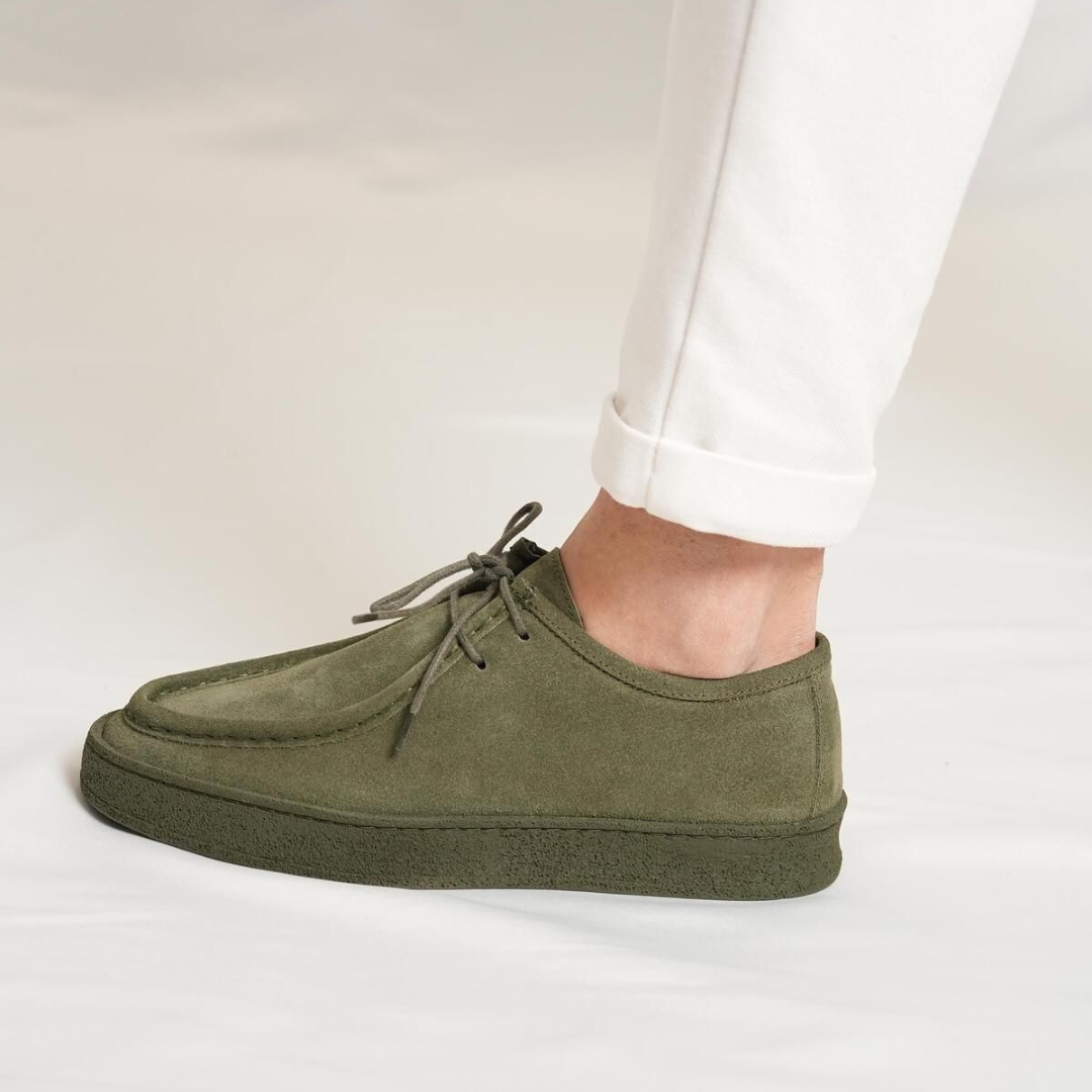 Calçado Casual Clássico Feito à Mão em Pele de Camurça 