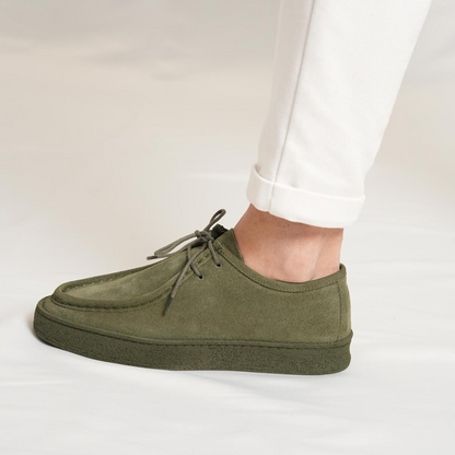 Calçado Casual Clássico Feito à Mão em Pele de Camurça 