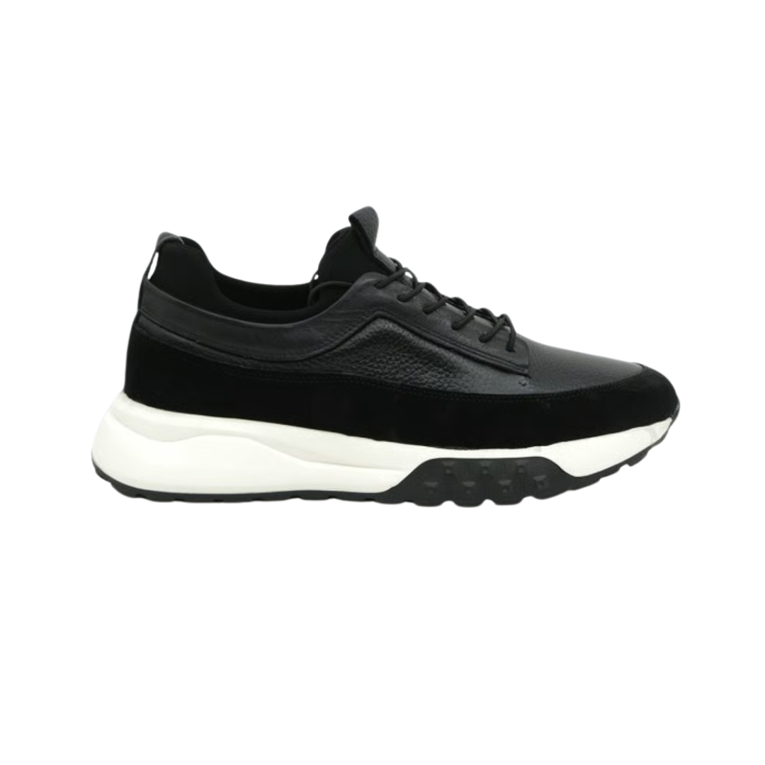 Sapatilhas de couro autêntico com sola elevada para uso doméstico 