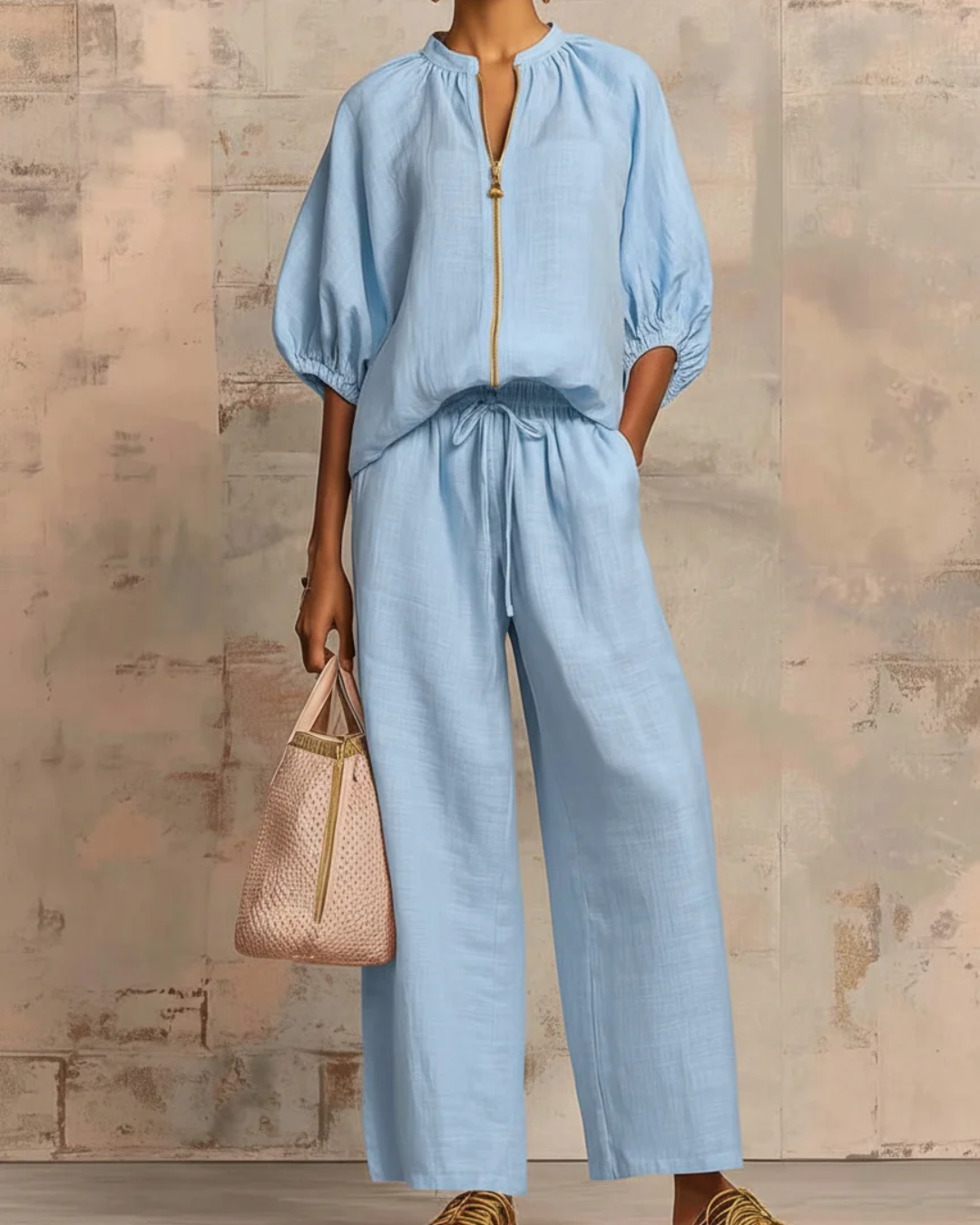 Conjunto Premium de Linho e Algodão para Mulher