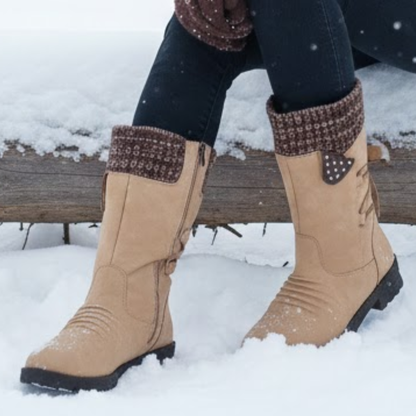 Botas de neve térmicas com sistema de ajuste traseiro para mulher