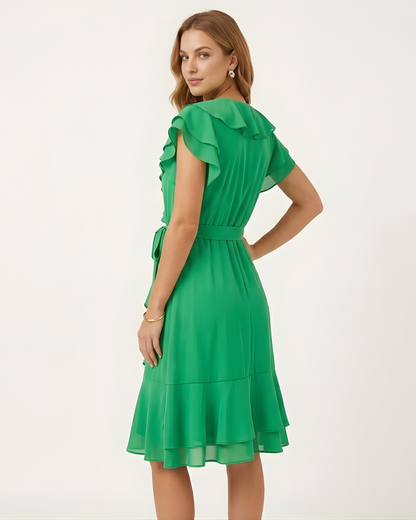Vestido de Gala com Folhos Paris