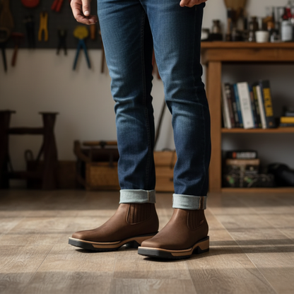 Botins Cowboy de Couro para Homens