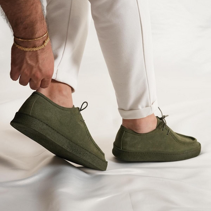 Calçado Casual Clássico Feito à Mão em Pele de Camurça 