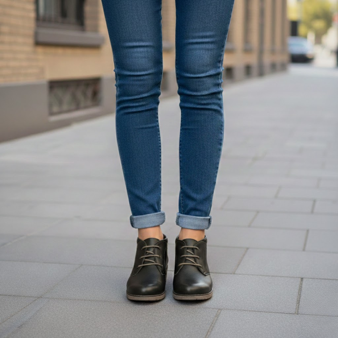 Botins Maya em Pele com Cunha para Mulher