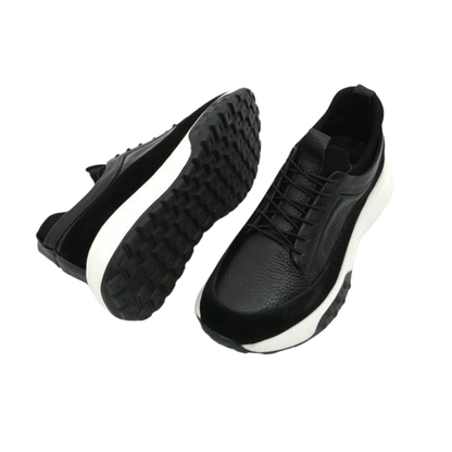 Sapatilhas de couro autêntico com sola elevada para uso doméstico 