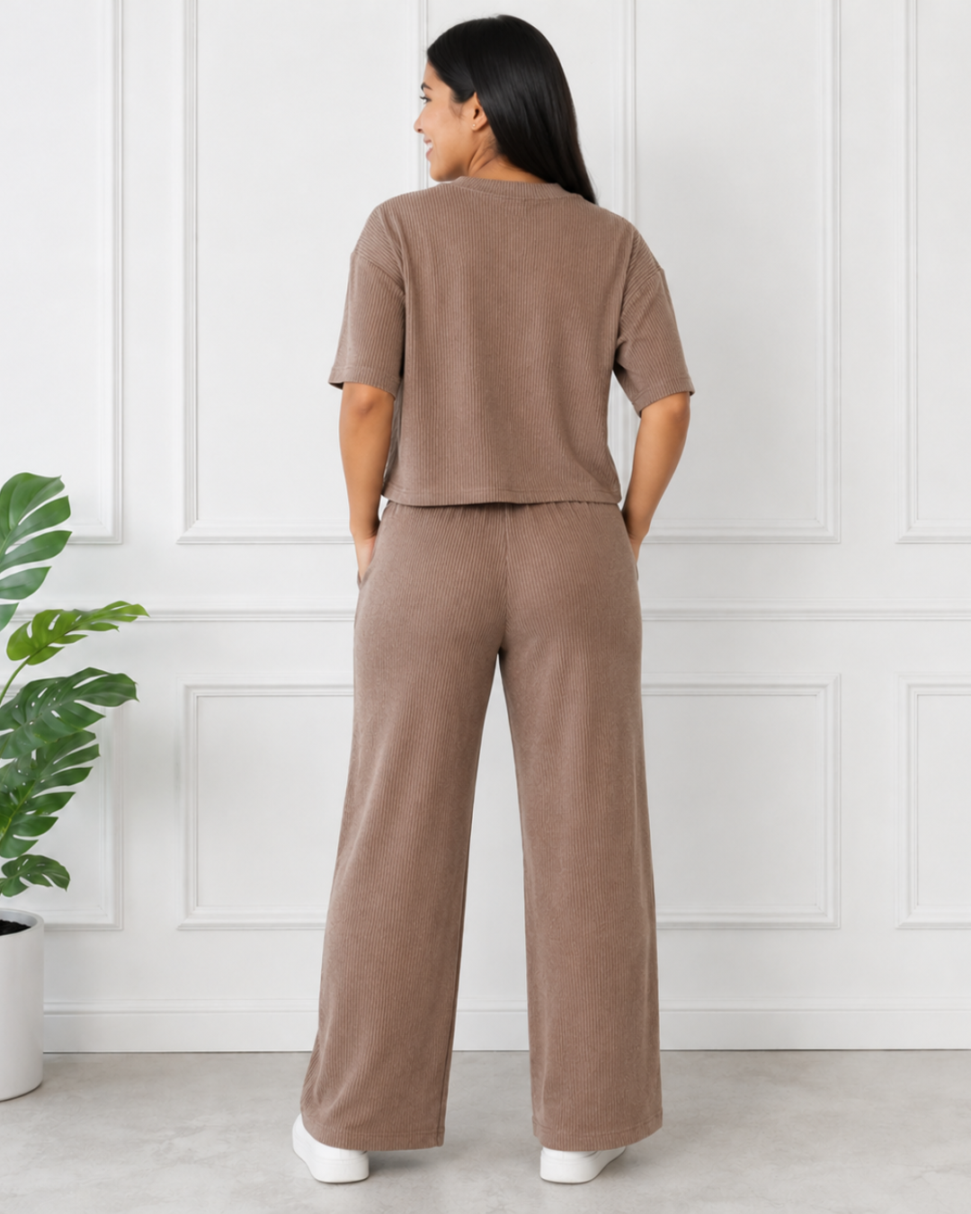 Conjunto com pregas e calças largas (Desconto na 2.ª unidade)