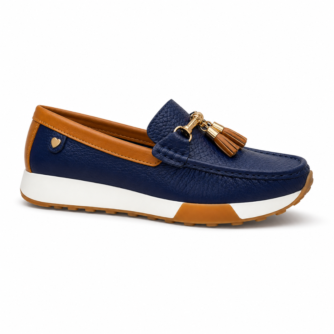 Mocassins em pele com plataforma