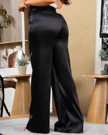 Calças Wide Leg Acetinadas