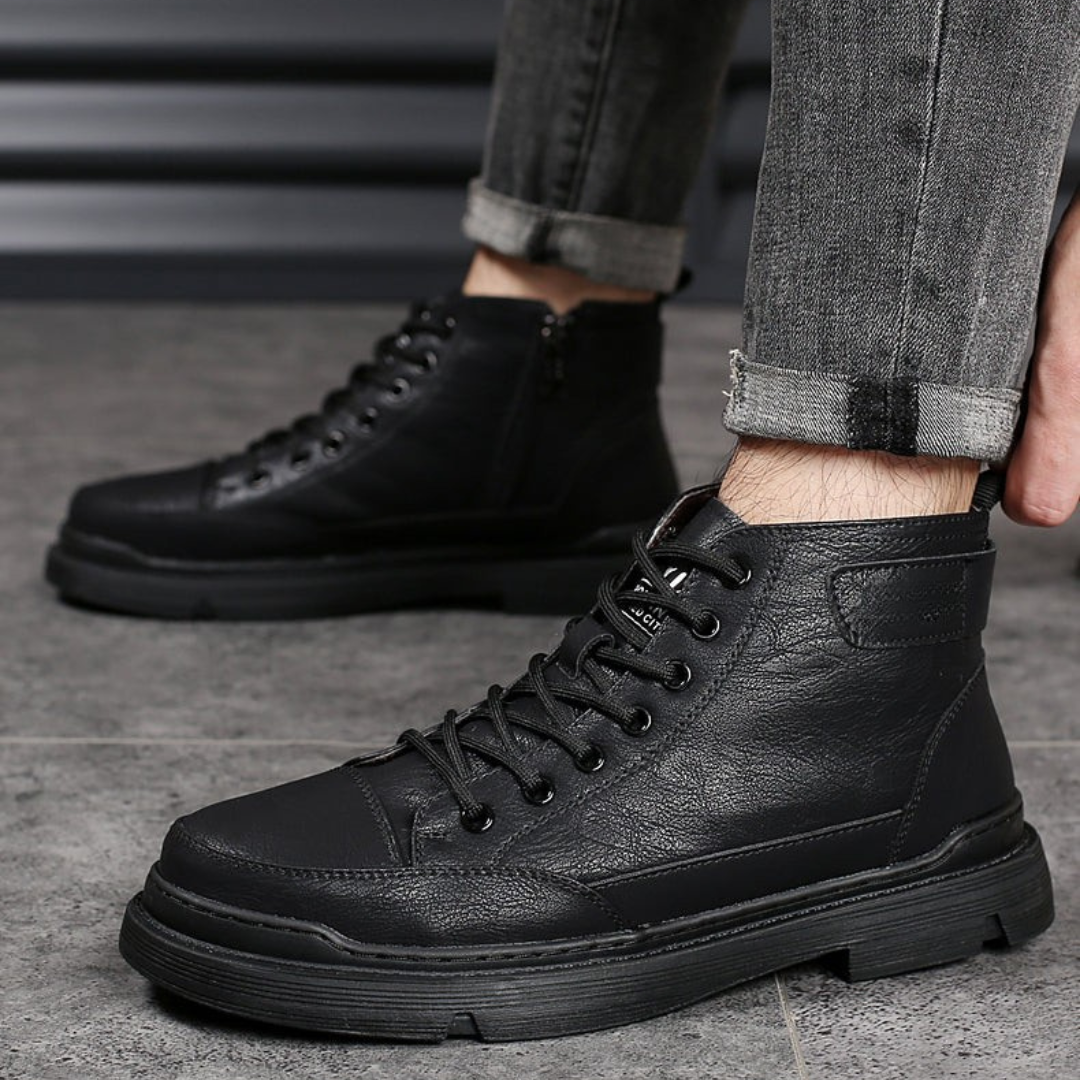 Botas Homem em pele com forro em pele 