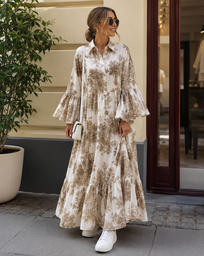 Vestido com estampado botânico
