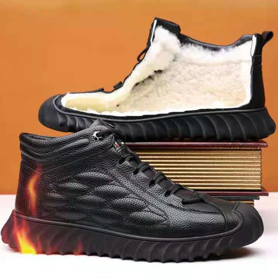 Botas polares de couro para homem