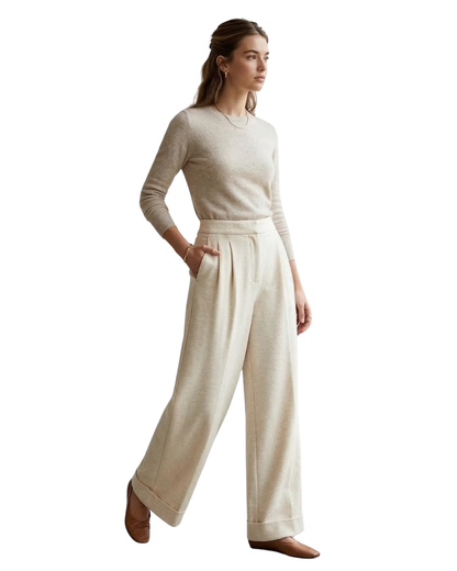 Calças Fluidas de Estilo Casual para Mulher