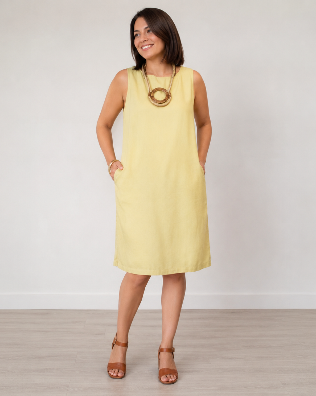Vestido Midi de Linho Respirável