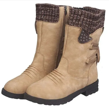 Botas de neve térmicas com sistema de ajuste traseiro para mulher