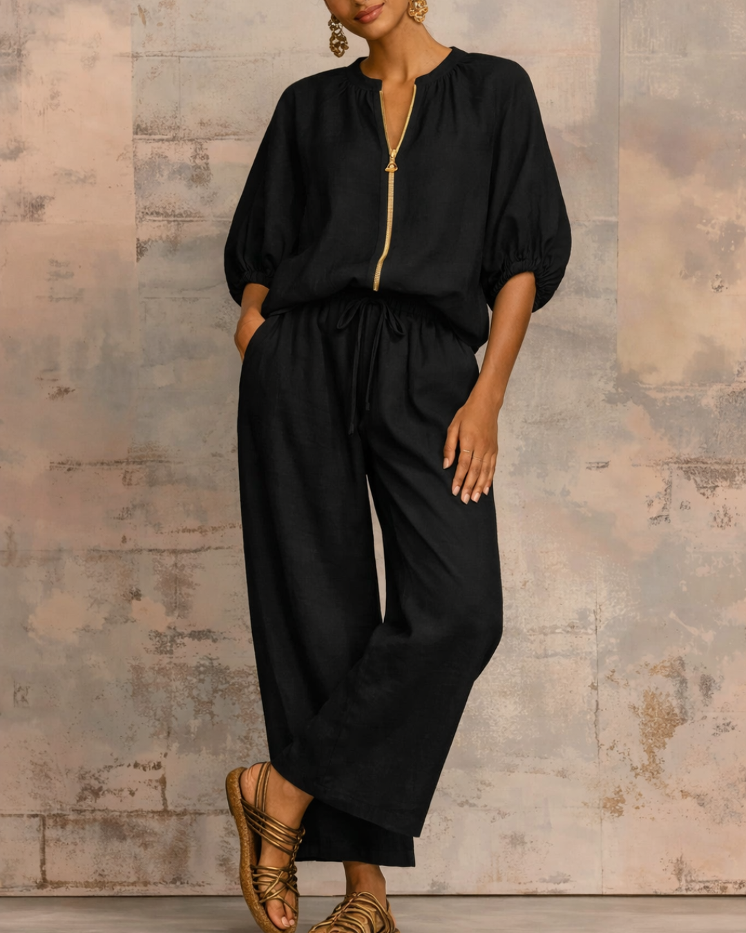 Conjunto Premium de Linho e Algodão para Mulher