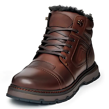 Botas de Inverno para Homem em Pele Genuína Castanho 