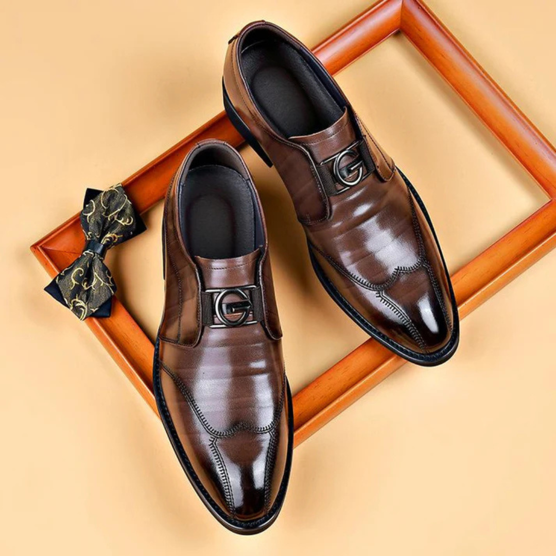 Sapatos Formais de Couro Genuíno de Alta Qualidade