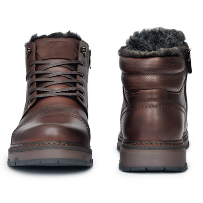 Botas de Inverno para Homem em Pele Genuína Castanho 