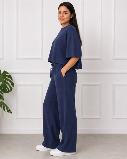 Conjunto com pregas e calças largas (Desconto na 2.ª unidade)