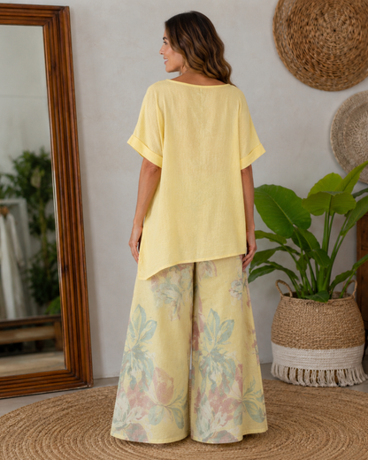 Conjunto Boho de Blusa e Calças Amplas