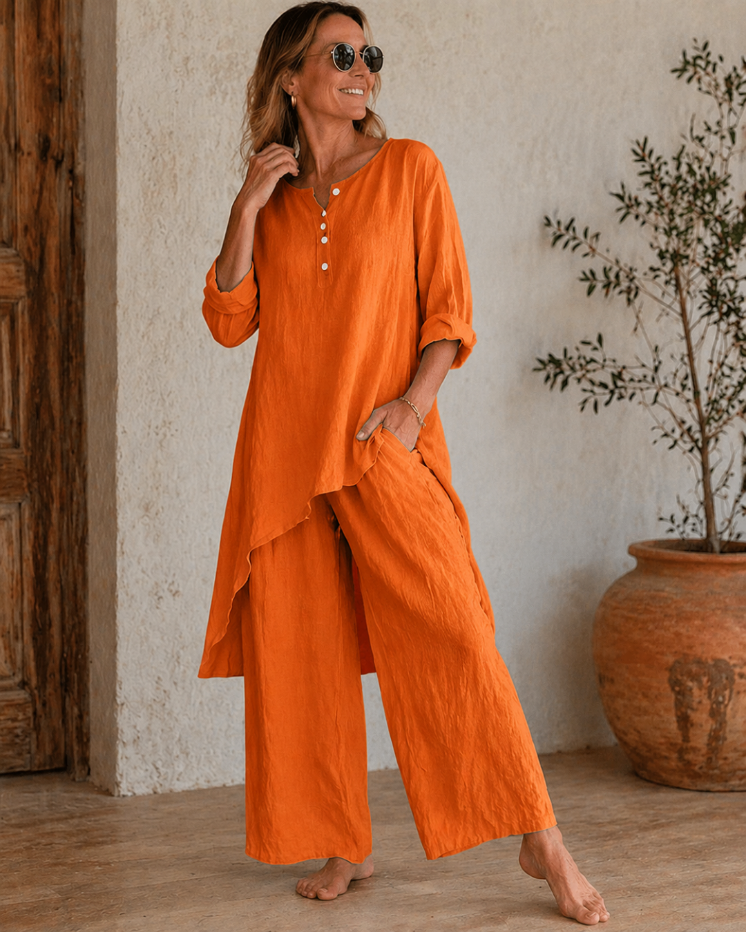 Conjunto Casual de Estilo Natural