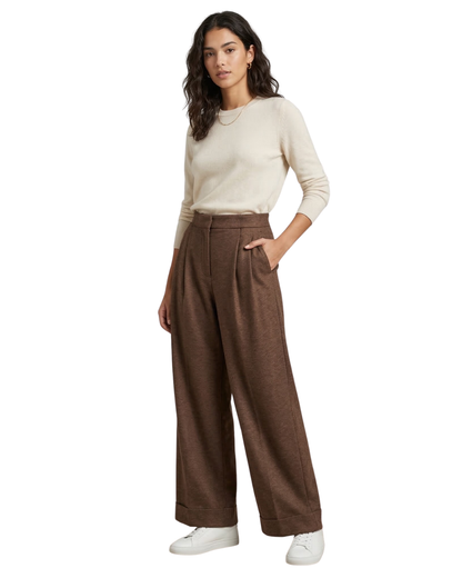 Calças Fluidas de Estilo Casual para Mulher