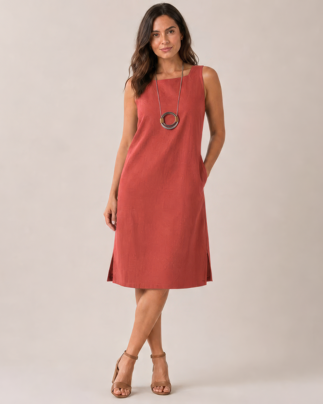 Vestido Midi de Linho Respirável