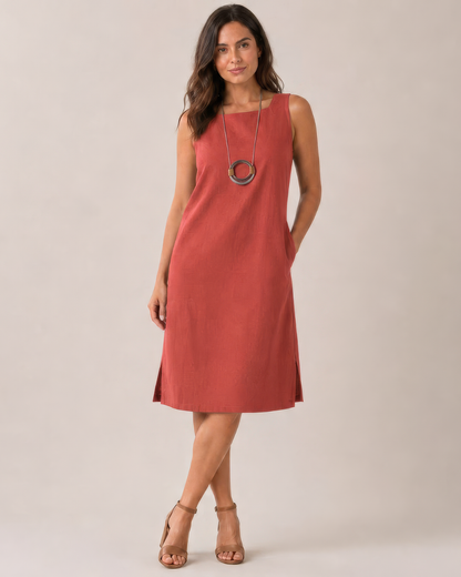 Vestido Midi de Linho Respirável
