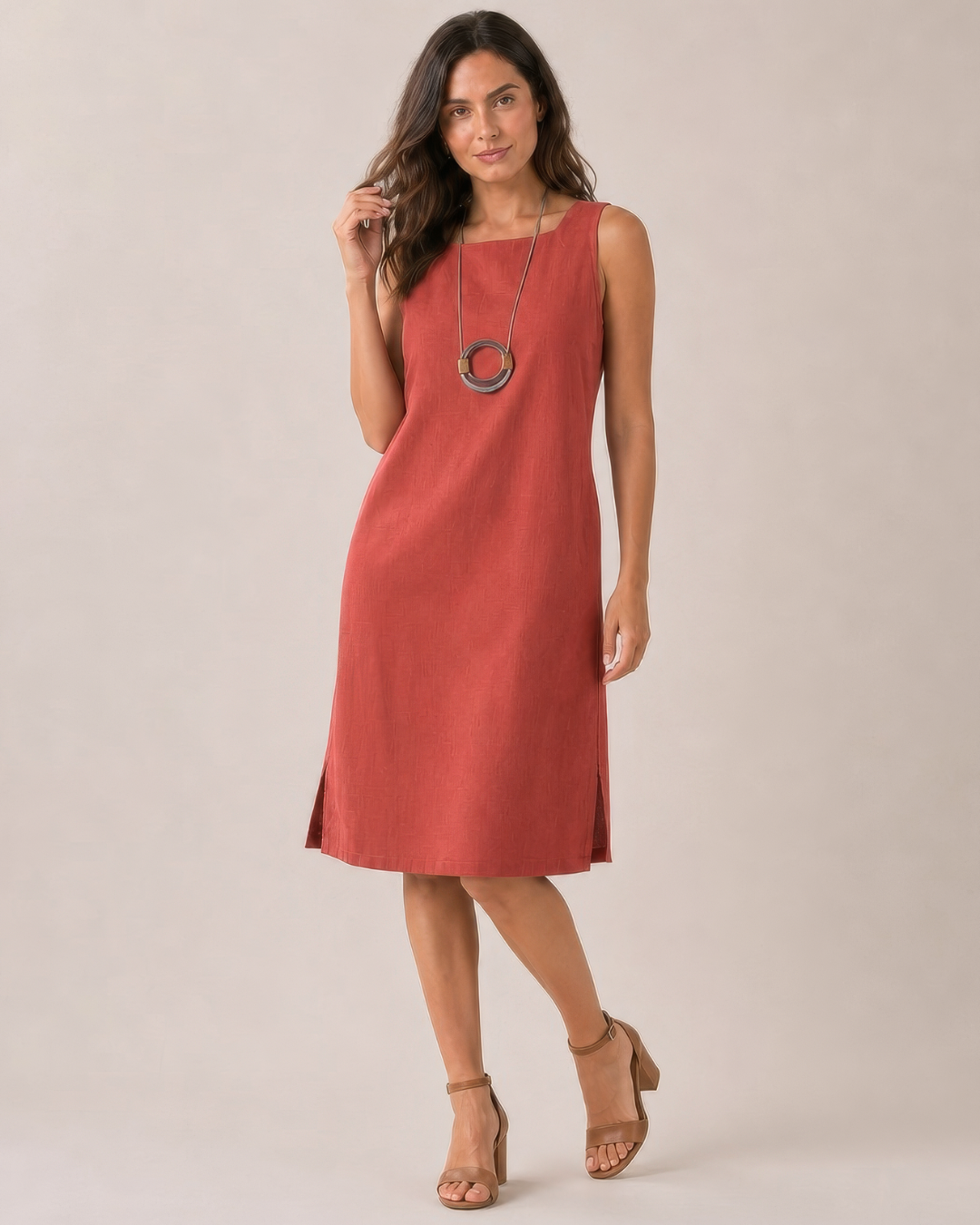 Vestido Midi de Linho Respirável